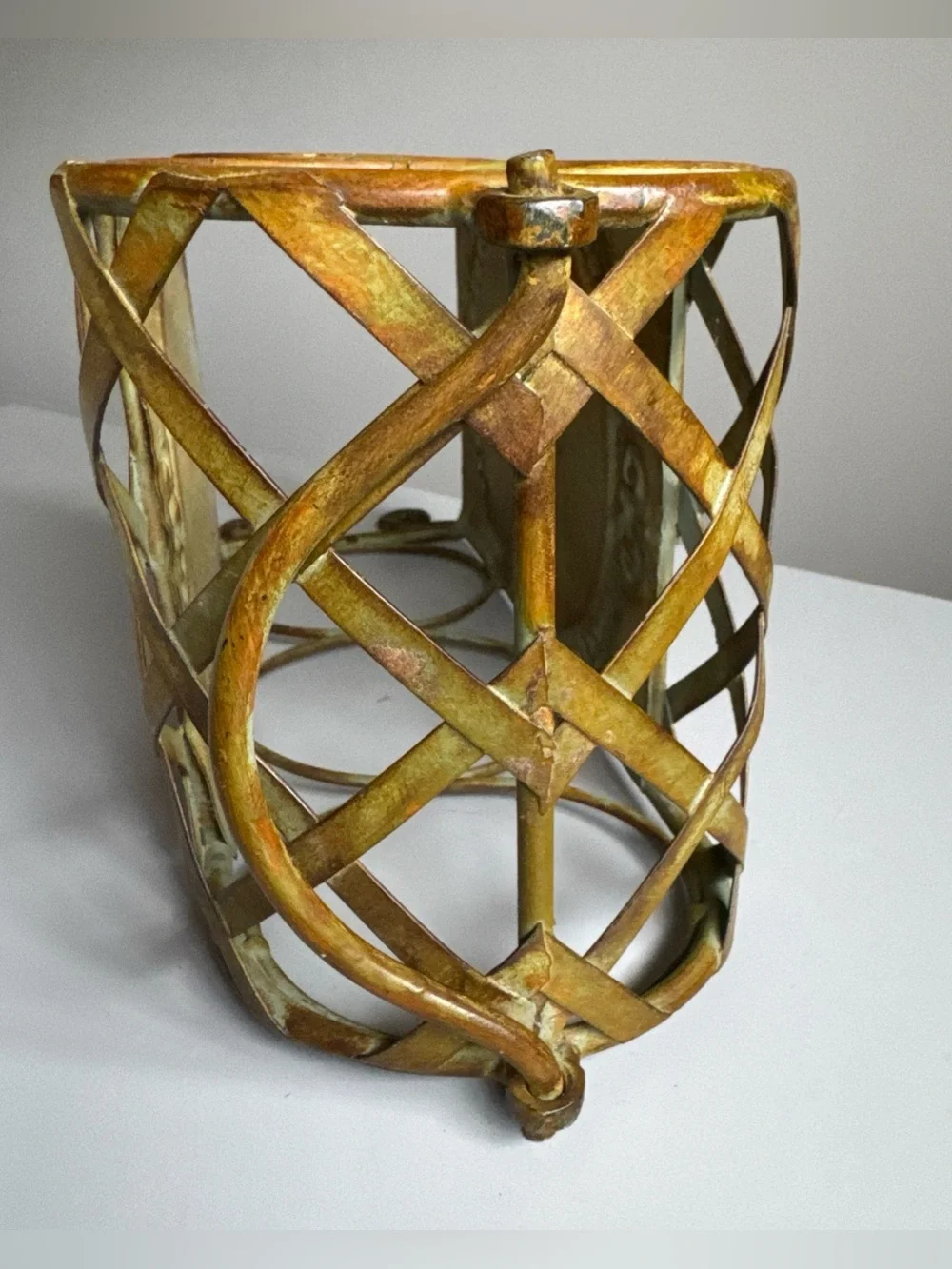 METAL TABLE TOP WINE 3 BOTTLE RACK HOLDER PINEAPPLE DECOR Theme Embossed Rustic